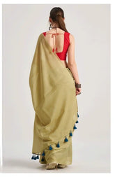 India Silk Beige Sarees Crafted From Soft Viscose Mul Fabric Offer A Perfect Blend Of Comfort And Elegance